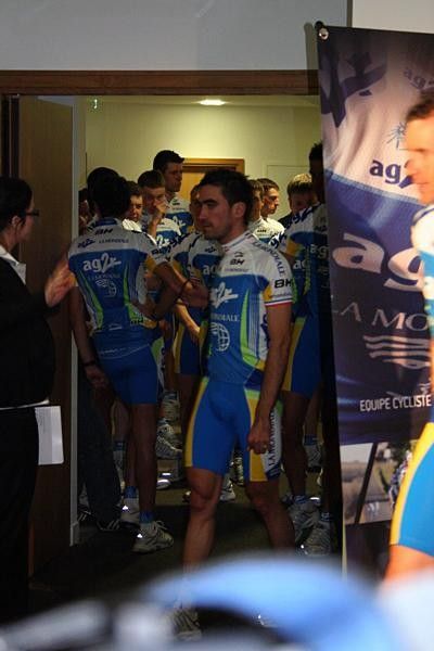 Riders wait to be led through for the group photo.
