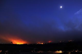 Waldo Canyon Fire at night
