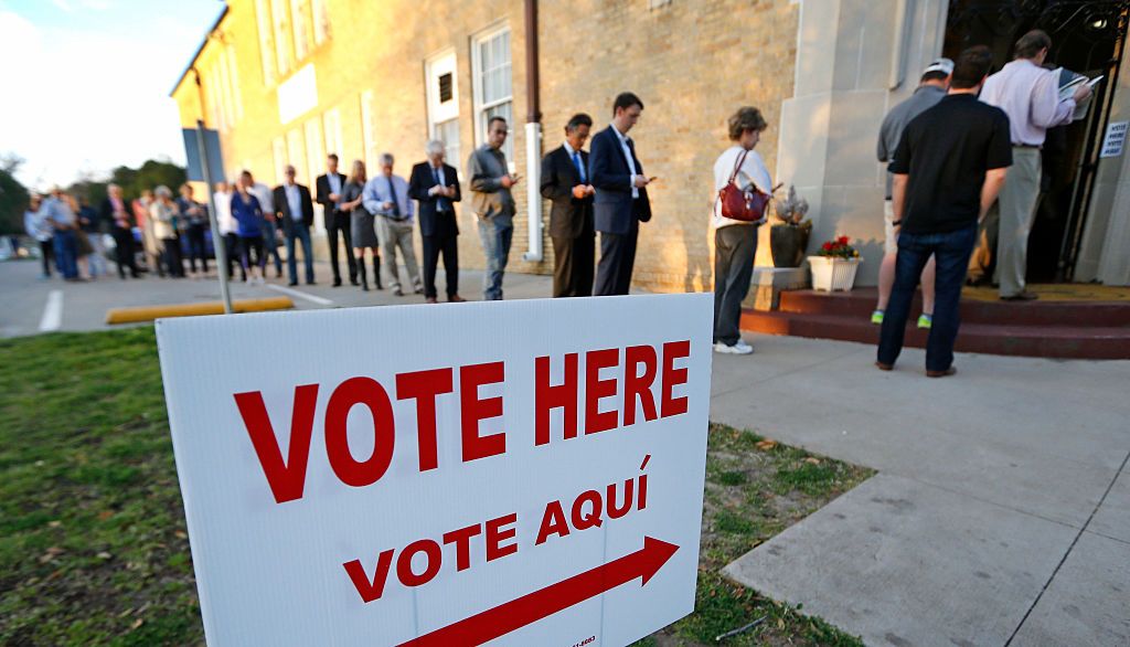 Voting lines. 