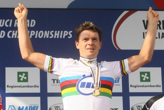 Bert Grabsch won the elite men's time trial world championship in 2008
