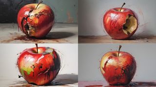 AI art tools; paintings of rotten apples