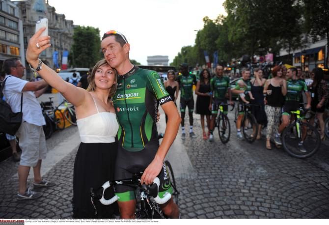 Alexandre Pichot (Europcar) gets one last selfie of the 2014 Tour de France