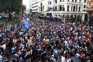 Fans watch England v Scotland