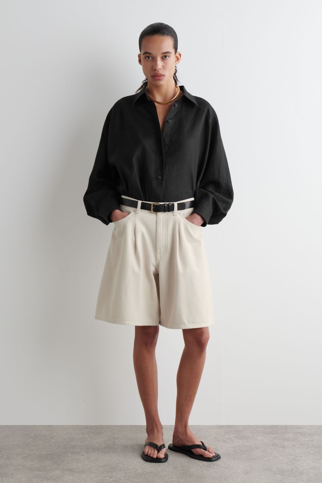 cos, Wide-Leg Denim Shorts