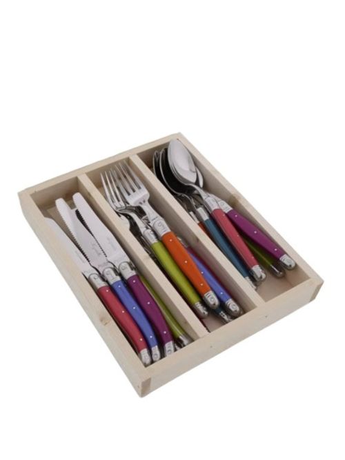 Laguiole Cutlery Set, 18 Piece/6 Place Settings, Black