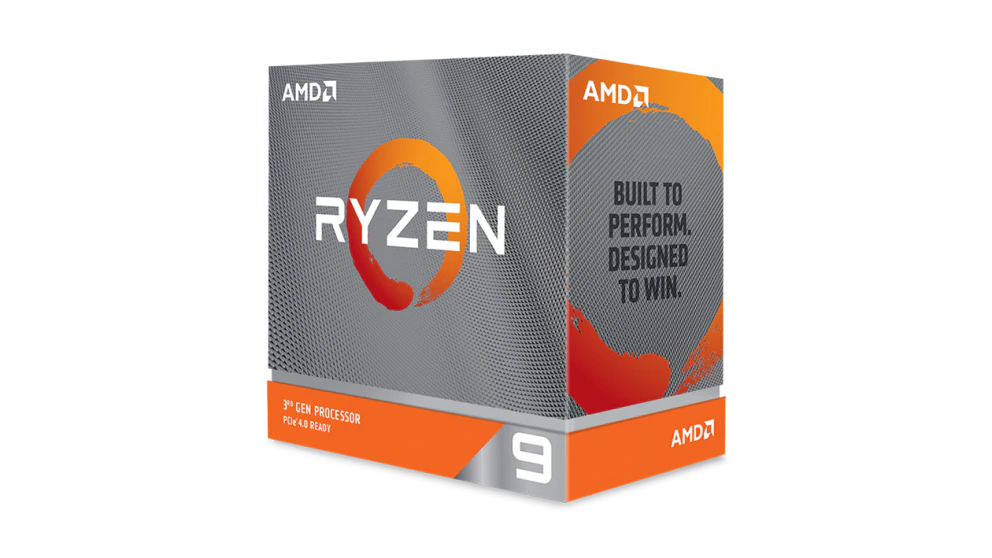 AMD Ryzen 9 3950X box against a white background