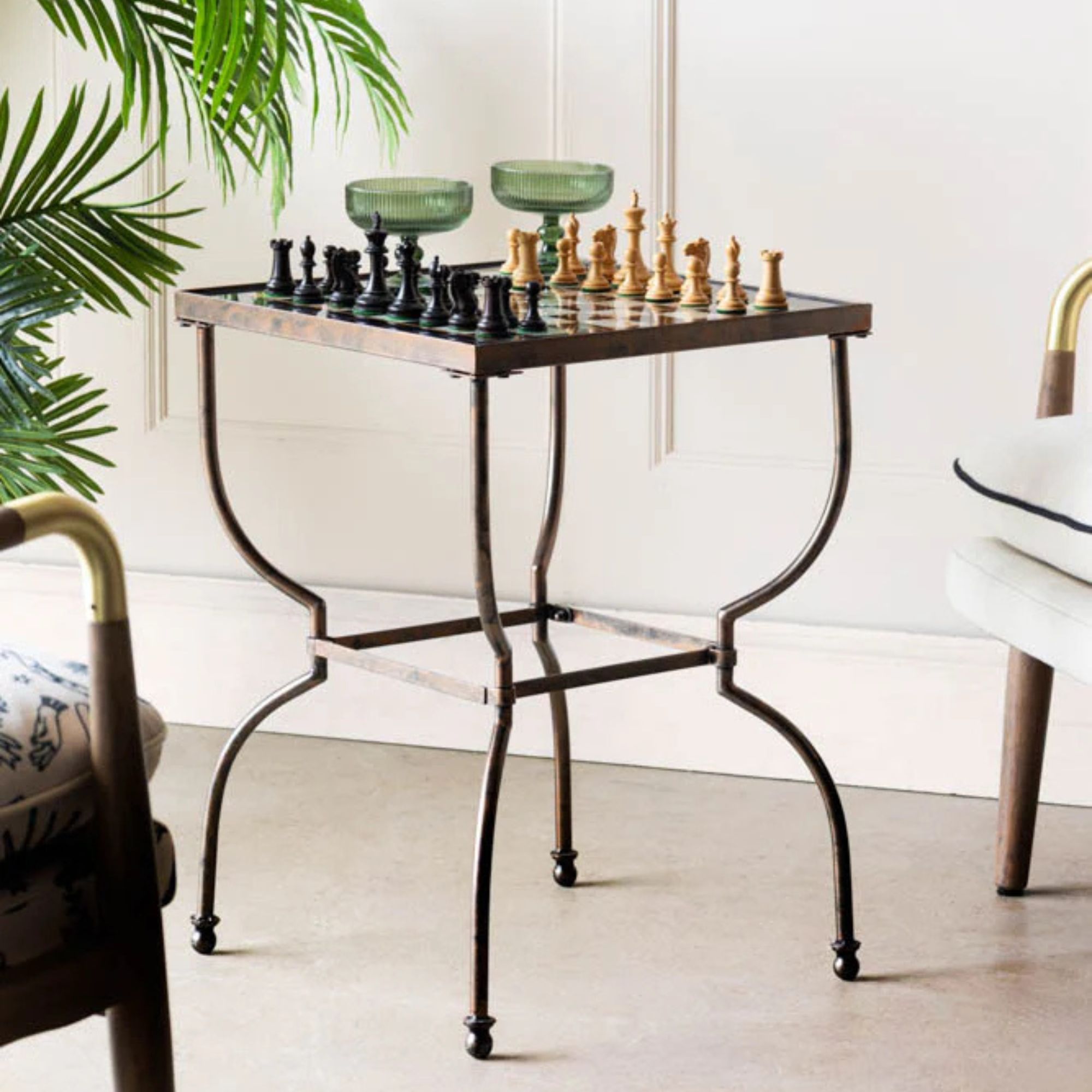 Rockett St George, Bronze Effect Chess Side Table