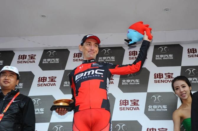 Marco Pinotti (BMC) waves goodbye to cycling with the most aggressive rider's award