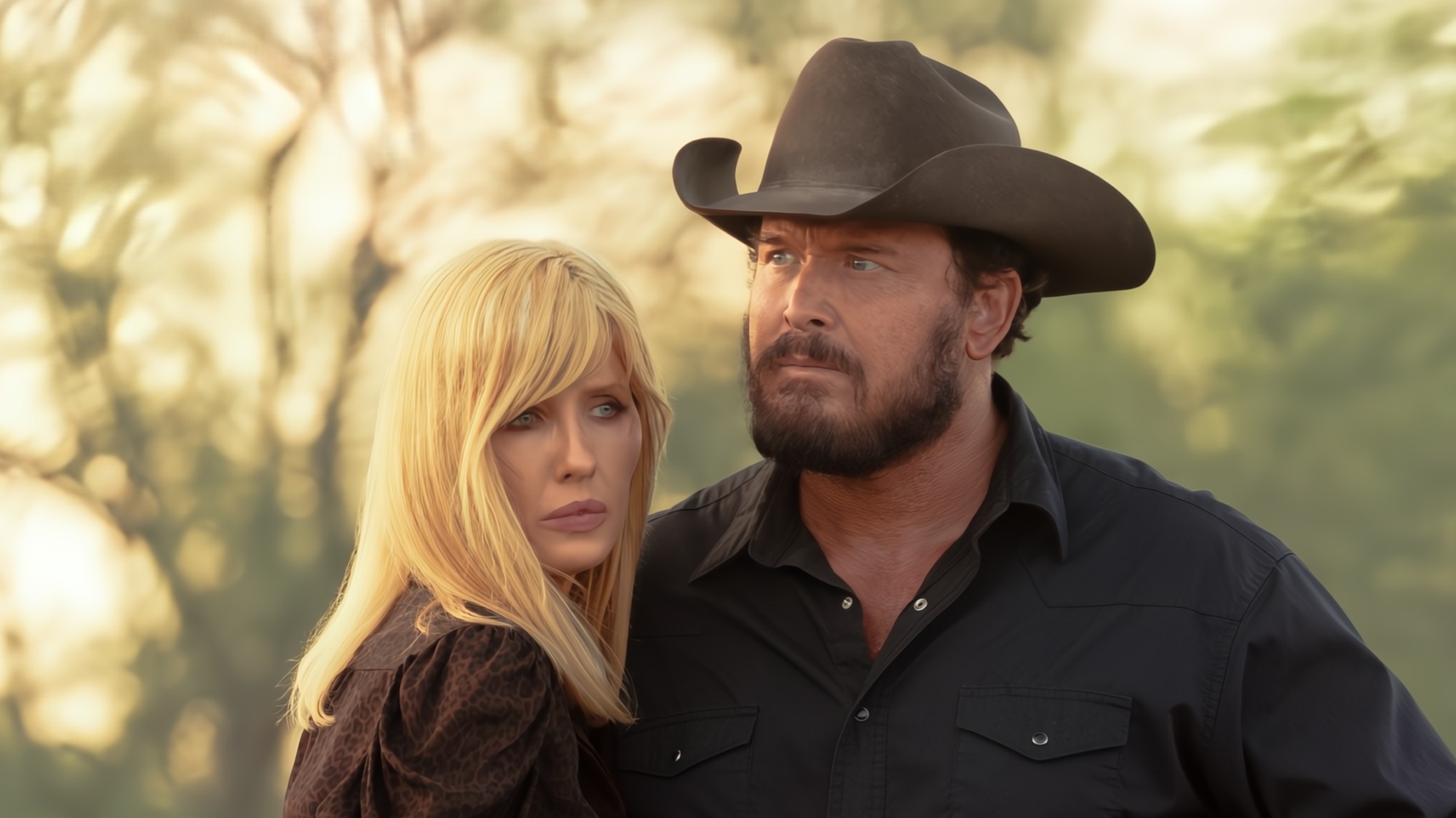 Kelly Reilly as Beth Dutton and Cole Hauser as Rip Wheeler in Dutton Ranch