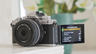 The Nikon Z fc camera on a shelf