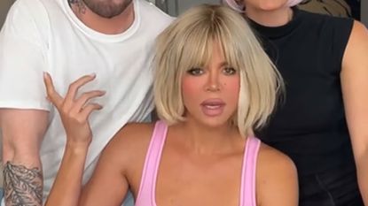 Khloe Kardashian portraying Britney Spears on TikTok