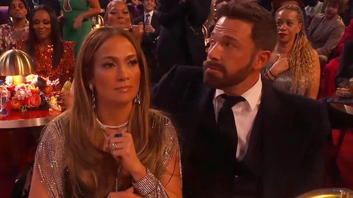 Jennifer Lopez and Ben Affleck at the 2023 Grammys