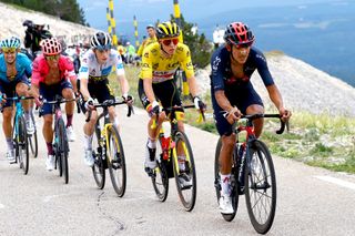 Richard Carapaz leads Tour de France leader Tadej Pogacar on the Mont Ventoux