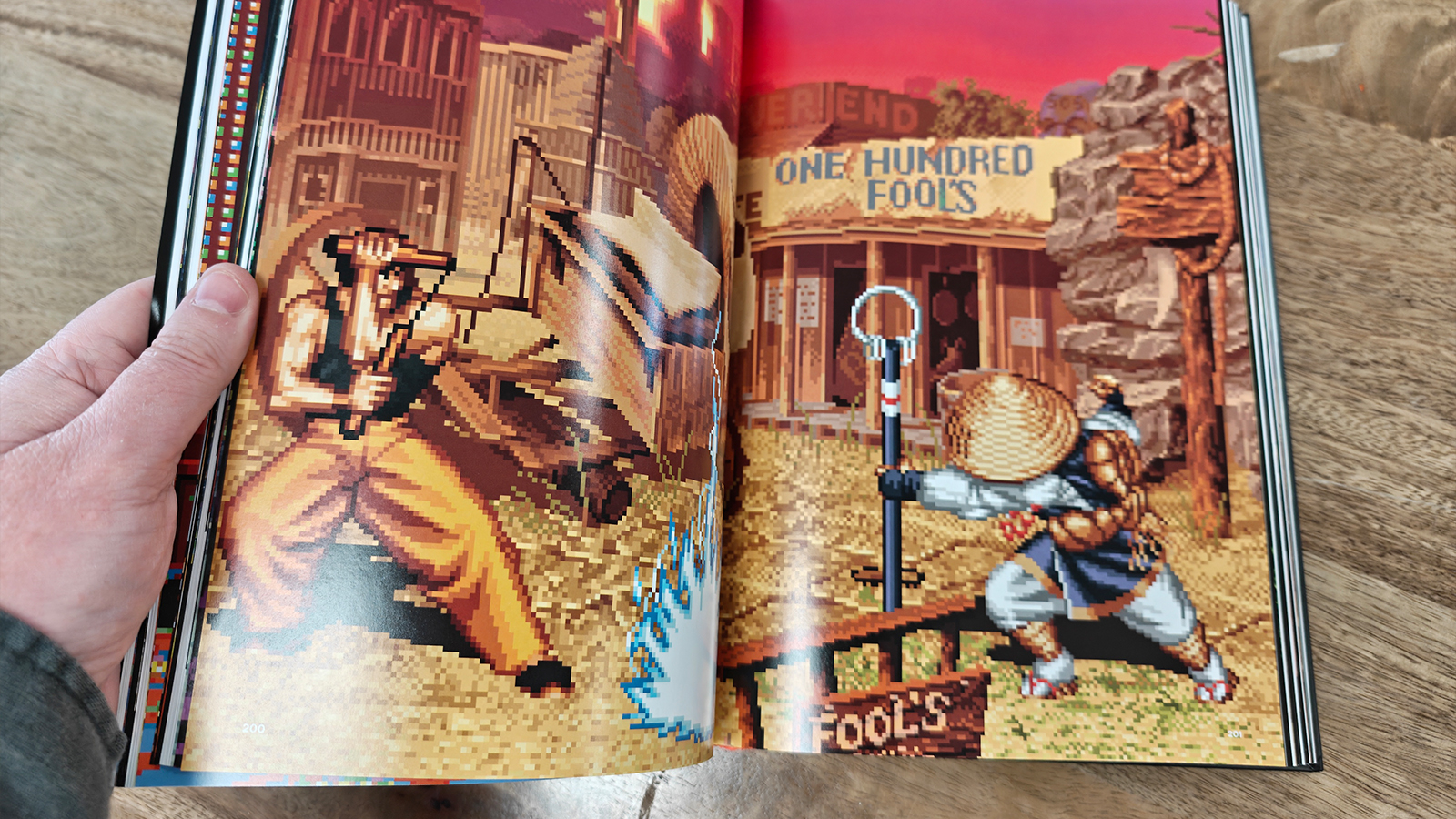 Photos of a retro game art book