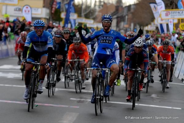 Juan Jose Haedo (Saxo Bank) won the sprint in the GP de Denain