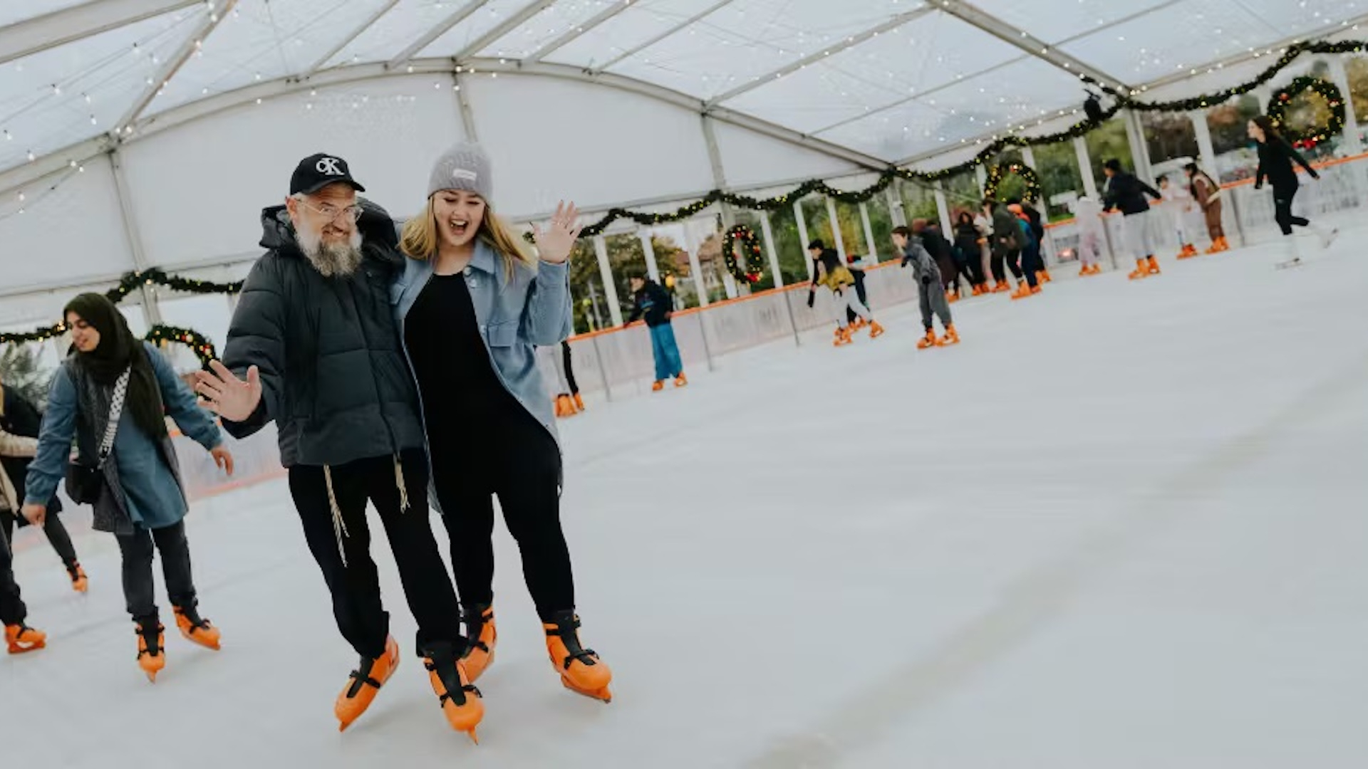 People ice skating at Brent Cross