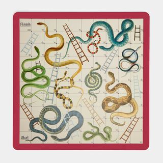 Williams & Son Leather Snakes & Ladders and Ludo Games Compendium