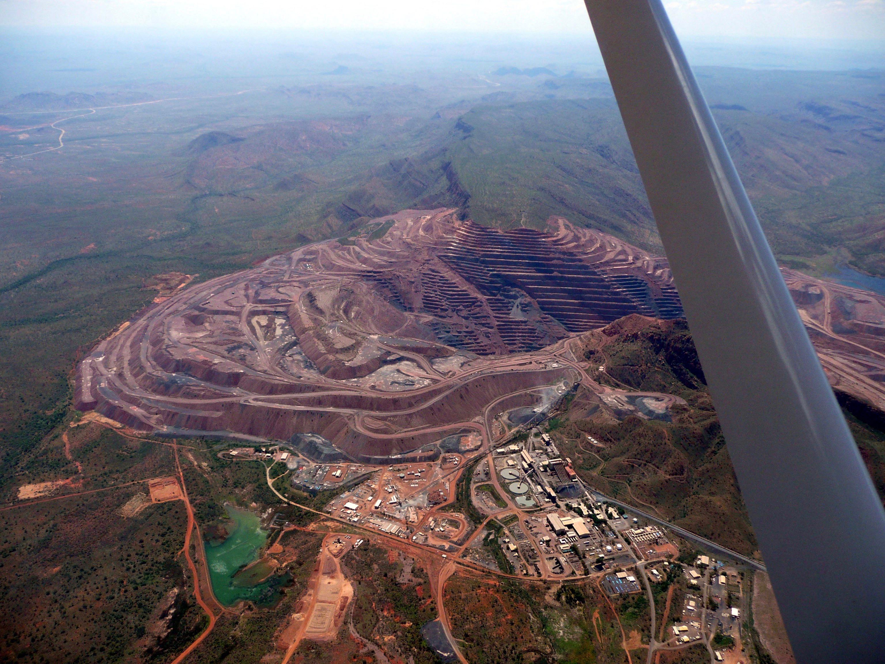 Aerial view of a diamond mine