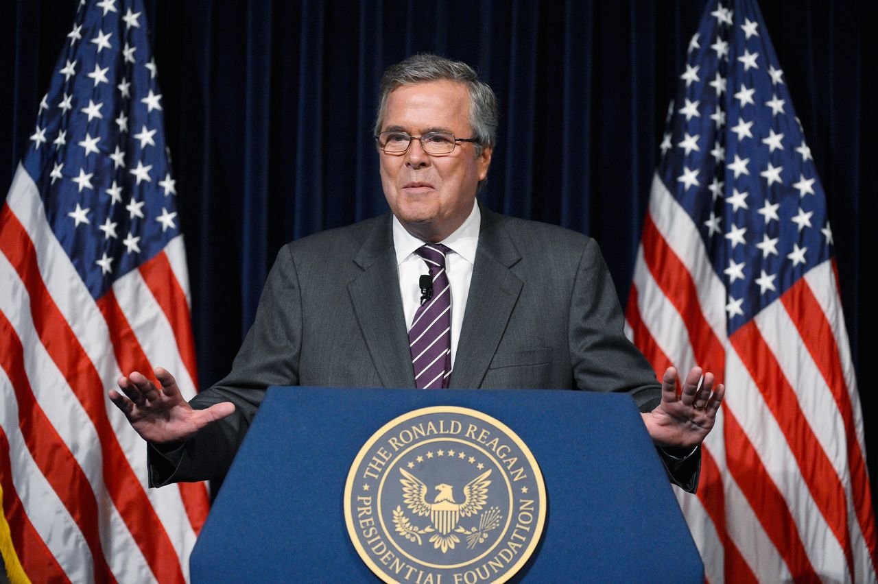 SIMI VALLEY, CA - MARCH 08:Former Florida Governor Jeb Bush speaks at the Reagan Library after autographing his new book &amp;quot;Immigration Wars: Forging an American Solution&amp;quot; on March 8, 2013 in S