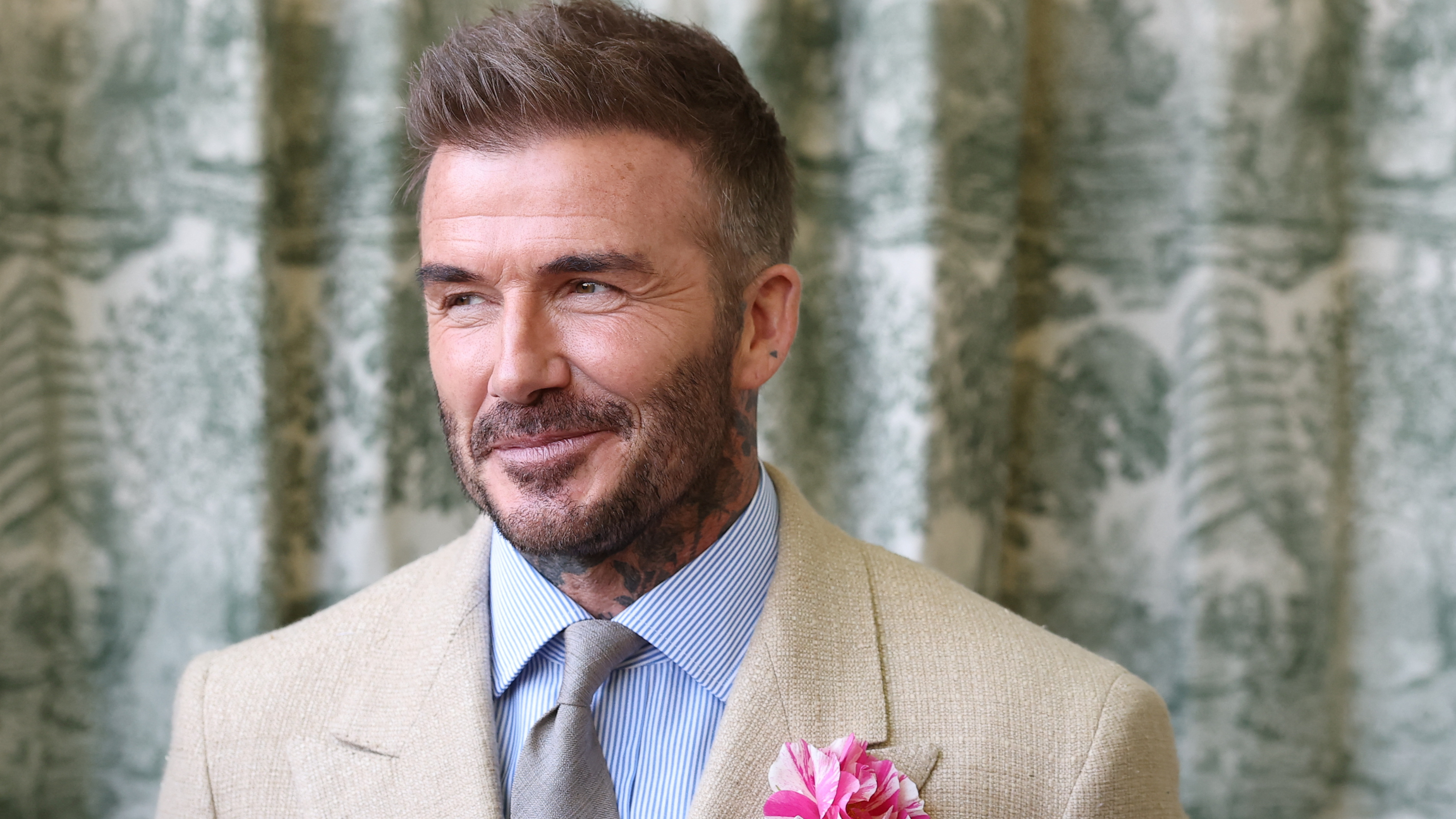 David Beckham at Chelsea Flower Show.
