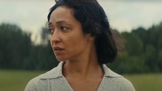 Ruth Negga staring sideways into the distance in Loving