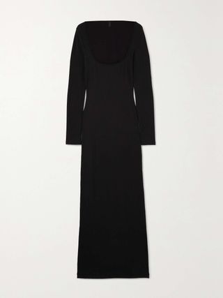 Soft Lounge Ribbed Stretch-Modal Maxi Dress - Onyx