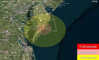 The RockOn sounding rocket launch from NASA's Wallops Flight Facility in Virginia may be visible from southern Delaware the Chesapeake Bay-Bridge Tunnel, according to NASA.