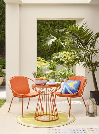 brightly coloured outdoor furniture