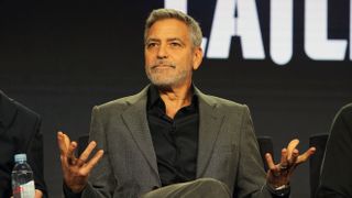 pasadena, ca february 11 george clooney of 'catch 22' speaks onstage during the hulu panel during the winter tca 2019 on february 11, 2019 in pasadena, california photo by rachel murraygetty images for hulu