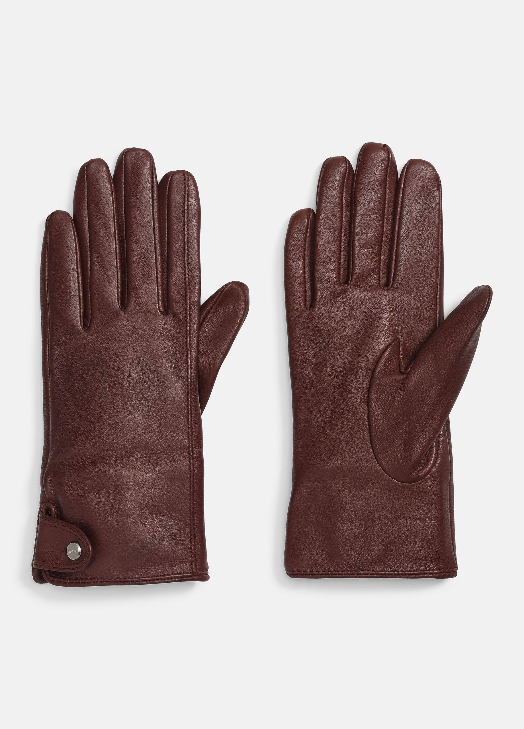Vince Cashmere-Lined Leather Snap Glove