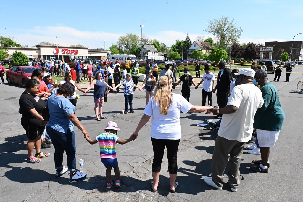 Mourners gather at mass shooting site in Buffalo, New York