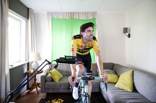 Jumbo-Visma’s Tom Dumoulin takes part in the Amstel Gold virtual ride
