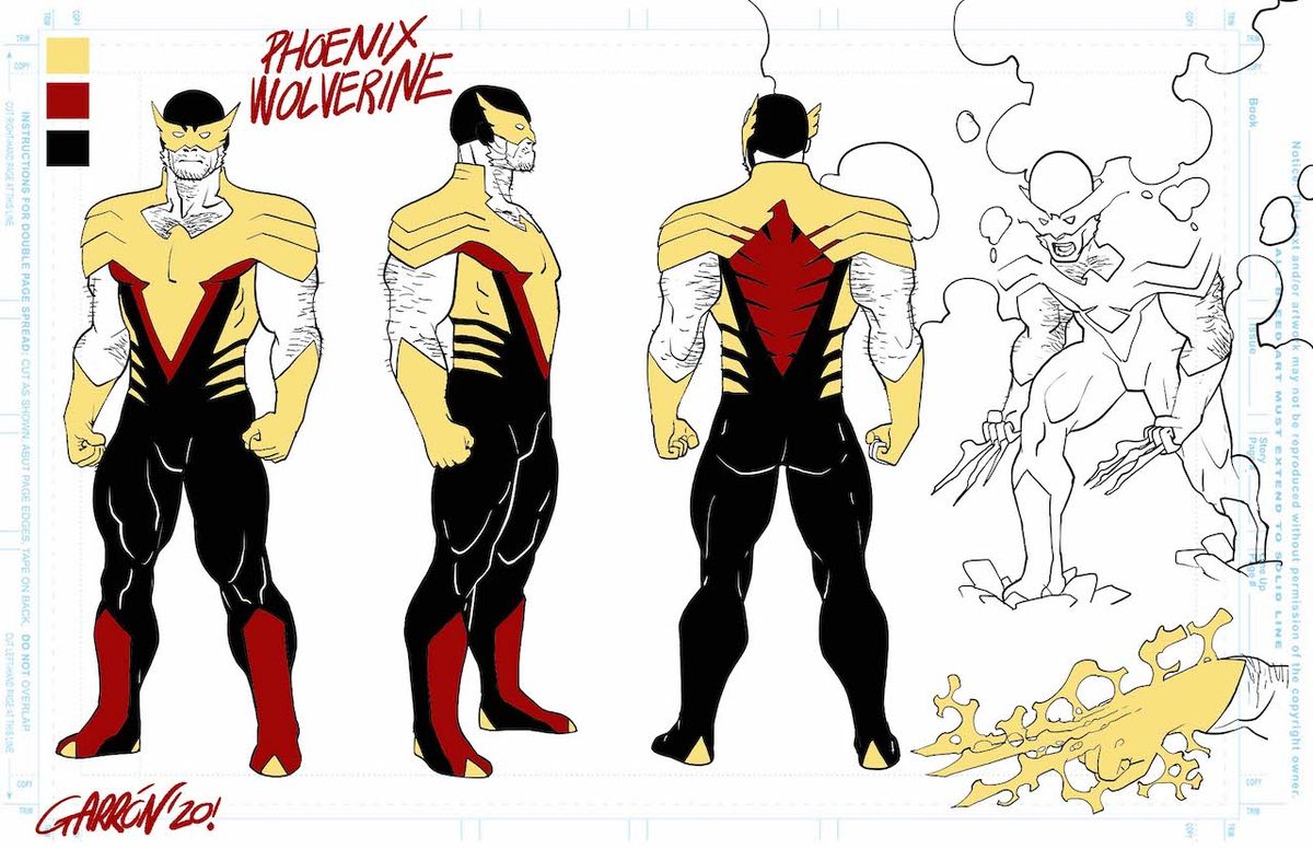 Avengers 'Enter the Phoenix' character designs by Javier Garr&oacute;n