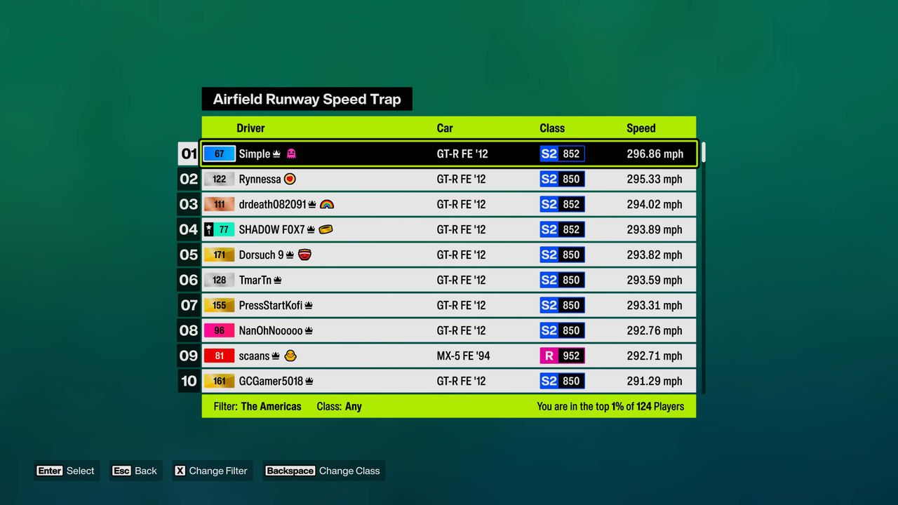 Forza Horizon 6 screenshot of leaderboards