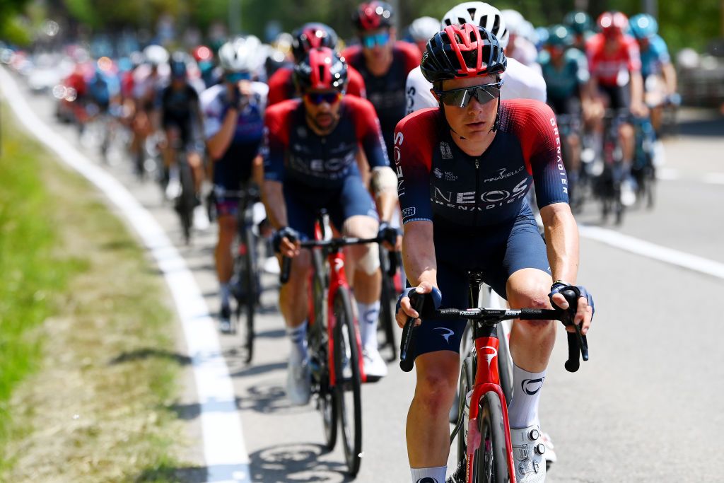 GENOA ITALY MAY 19 Ben Tulett of United Kingdom and Team INEOS Grenadiers competes during the 105th Giro dItalia 2022 Stage 12 a 204km stage from Parma to Genova Giro WorldTour on May 19 2022 in Genoa Italy Photo by Tim de WaeleGetty Images