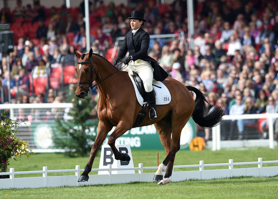 Alice Dunsdon riding Fernhill Present GBR during the Dressage phase of The Mitsubishi Motors Badminton Horse Trials at Badminton in Gloucestershire, UK on 4th May 2016