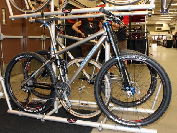 Kent Eriksen built this full-suspension titanium bike with 650B wheels front and rear with rims from Stan's NoTubes and Schwalbe Racing Ralph rubber.