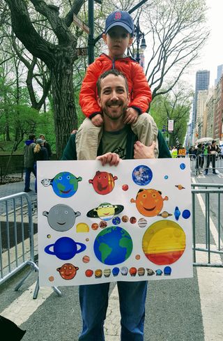 Marchers showed their love for space science in New York City.
