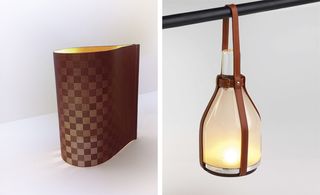 Lamp by Nendo; Bell lamp by Barber Osgerby