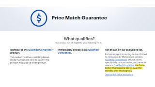 Best Buy price match information from site