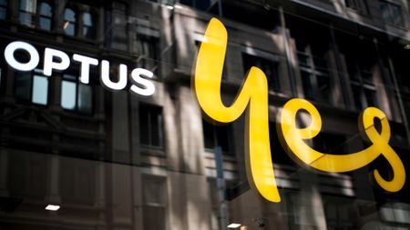 Optus logo on storefront