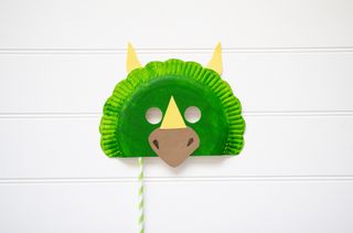A dinosaur mask is one of our fun things to do with toddlers