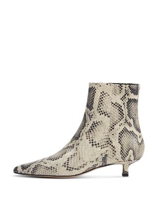Women's Sofie Pointed Toe Embossed Kitten Heel Ankle Boots