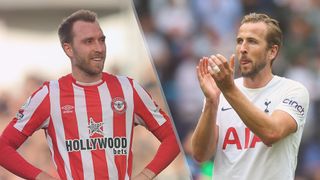 Christian Eriksen of Brentford and Harry Kane of Tottenham Hotspur could both feature in the Brentford vs Tottenham live stream
