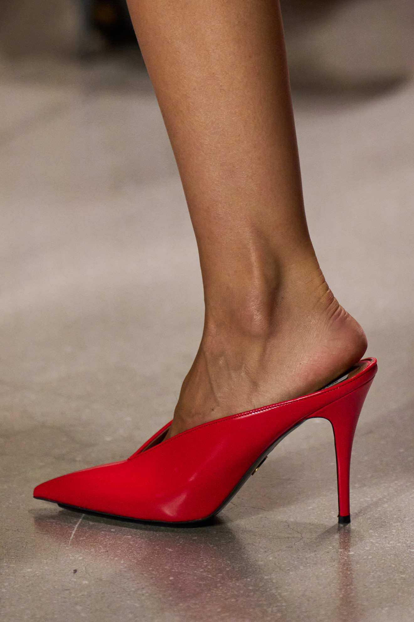 A model wore backless heels on the Stella McCartney Spring 2026 runway