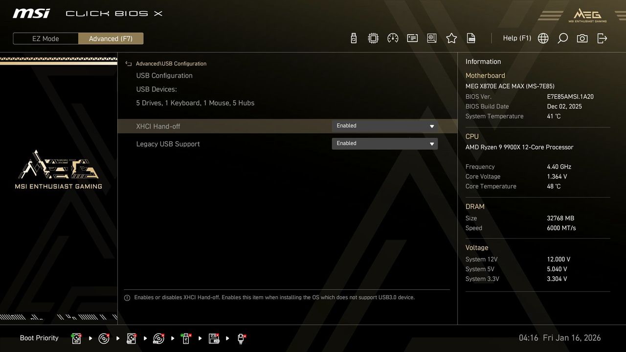 MSI MEG X870E Ace Max - BIOS