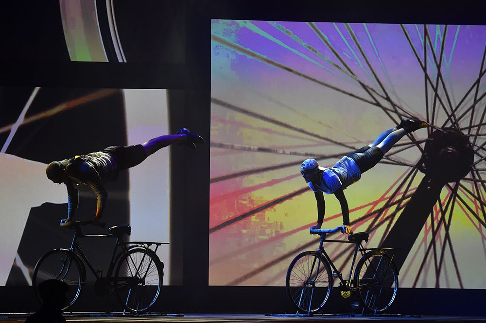 Entertainmanet was in the form of cycling acrobatics