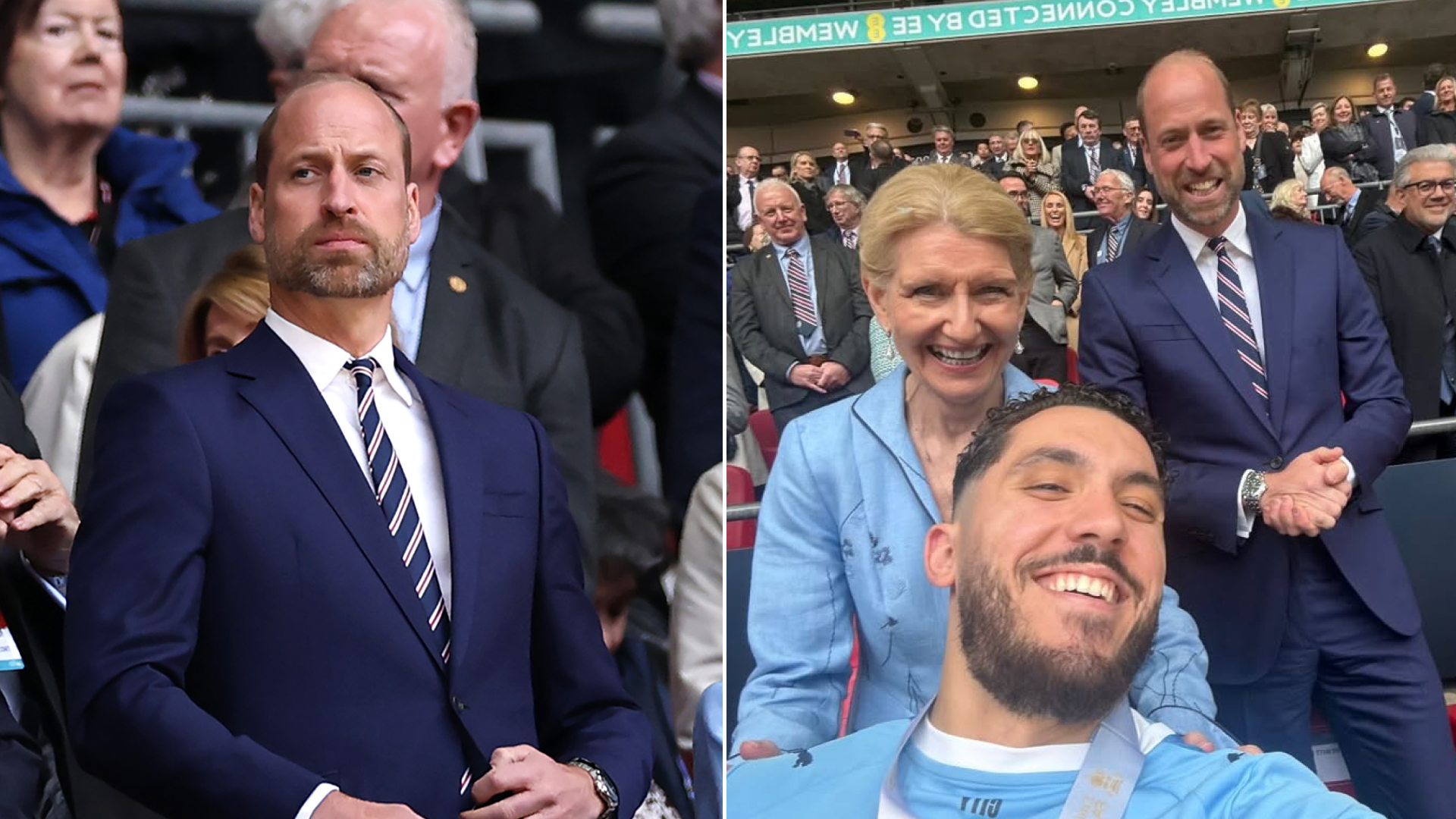 Prince William, Prince of Wales looks during the Emirates FA Cup Final match between Chelsea and Manchester City on May 16, 2026 in London, England