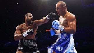 Daniel Dubois punches Fabio Wardley during the WBO World Heavyweight Title fight as part of the Wardley v Dubois Don't Blink fight card at Co-op Live on May 09, 2026 in Manchester, England
