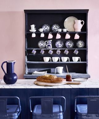 Neptune kitchen expert sink tip, kitchen sink with pink paint and blue cabinets